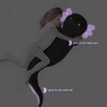 Giant Axolotl Plush with Glow in the Dark | Oversized Stuffed Animal Body Pillow for Kids | Soft Huggable Axolotl Toy | Birthday Gift Ages 3+-8