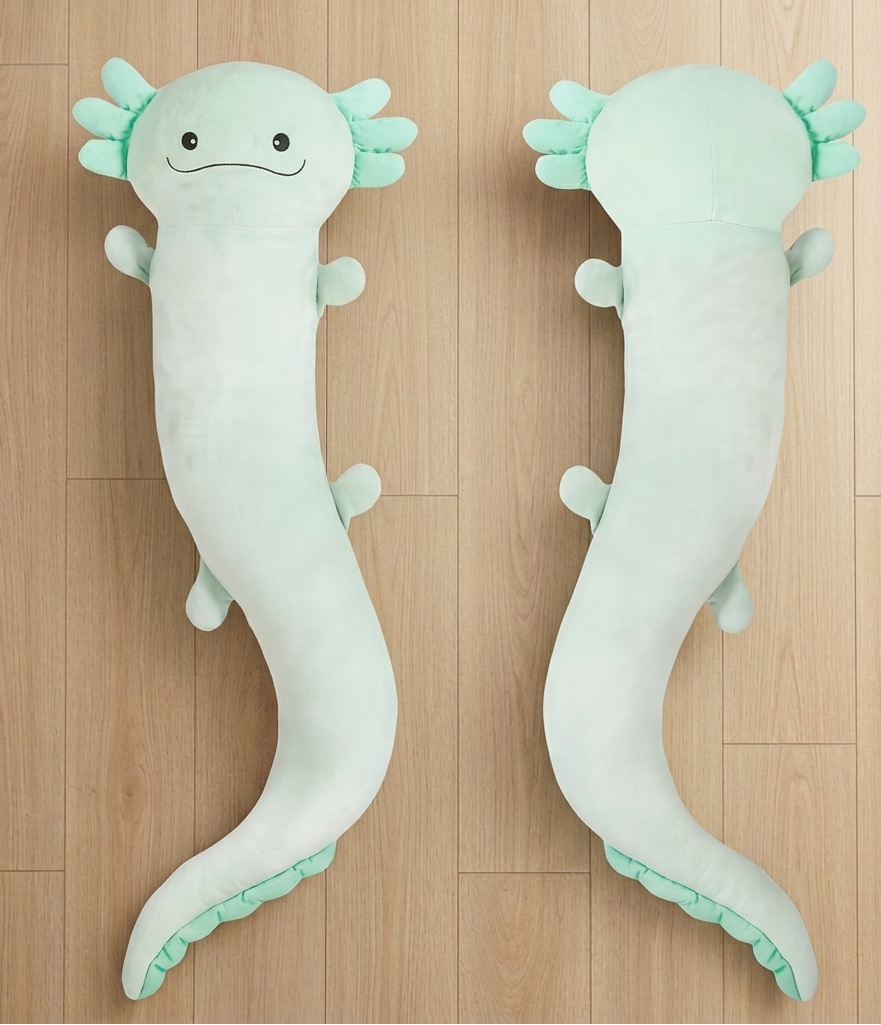 Giant Axolotl Plush with Glow in the Dark | Oversized Stuffed Animal Body Pillow for Kids | Soft Huggable Axolotl Toy | Birthday Gift Ages 4+-9