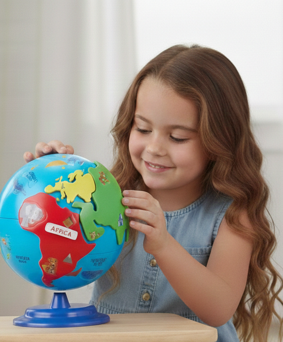 Interactive World Map Puzzle Globe - geography learning for kids and toddlers