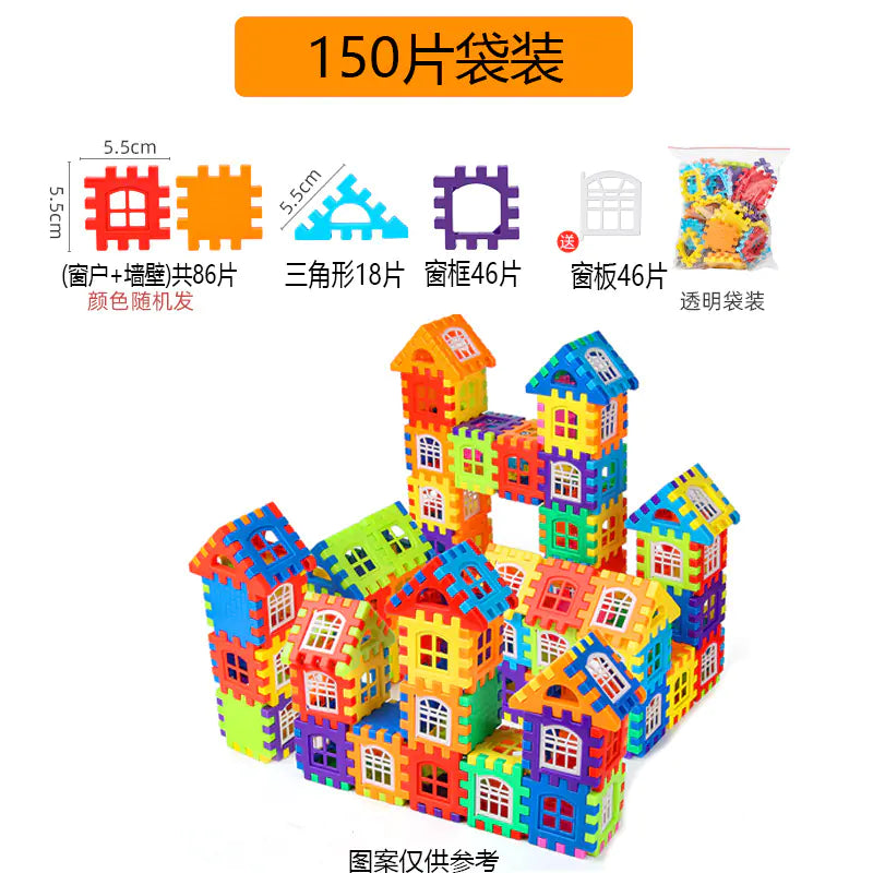 Large Size Realistic House Building Blocks Toy Set