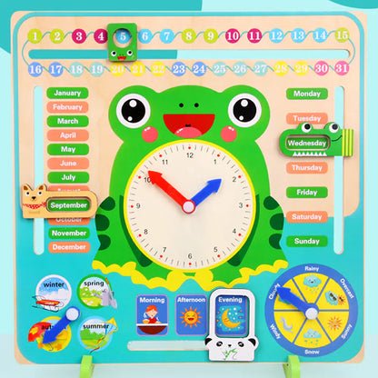 7-in-1 Standing Weather Calendar Clock for Kids