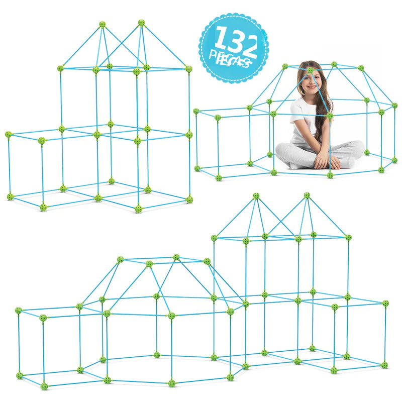 Kids DIY Building Castle Tent Toy with Blocks Game House