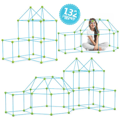 Kids DIY Building Castle Tent Toy with Blocks Game House