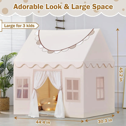 DreamHouse — Large Kids Indoor Playhouse Tent with Star Lights