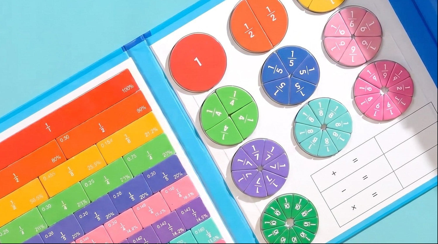 Montessori Magnetic Fraction book - math principles learning