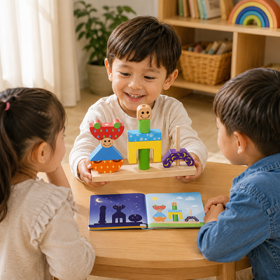 Wooden Day & Night Shape Matching Puzzle Game