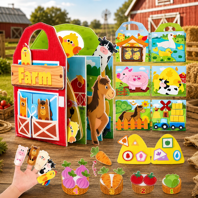 children's farm-themed soft puzzle toy