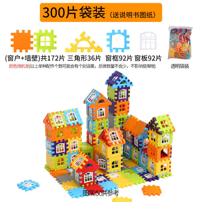 Large Size Realistic House Building Blocks Toy Set