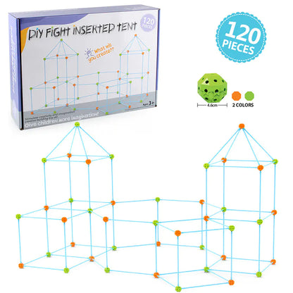 Kids DIY Building Castle Tent Toy with Blocks Game House