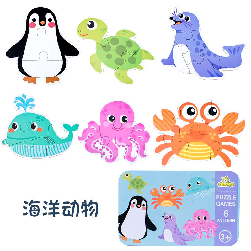 Baby Educational Puzzle Game for Ages 1-3 in Tin Box