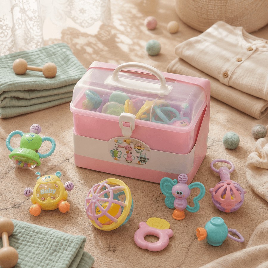 RattleBox Baby Rattle and Teething Toy Set