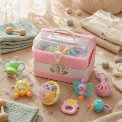 RattleBox Baby Rattle and Teething Toy Set