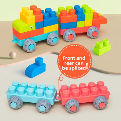 Large Particles Can Chew Soft Rubber Building Blocks for Children's Early Education Puzzle DIY Assembling Blocks