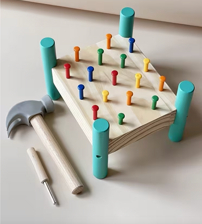 Wooden Montessori Nail Hammering Toy for Toddlers