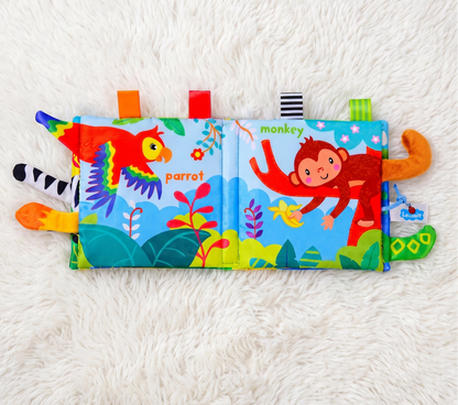 Colorful children's book with animal illustrations,  a perfect baby shower gift and a newborns gift.