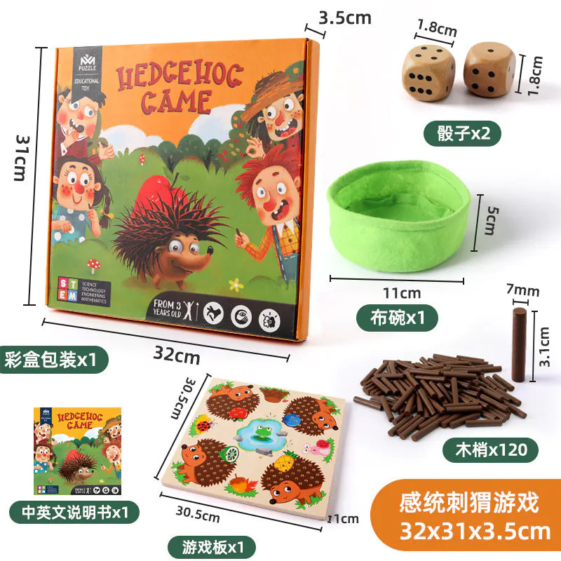 Wooden Educational Hedgehog Stacking Game for Kids