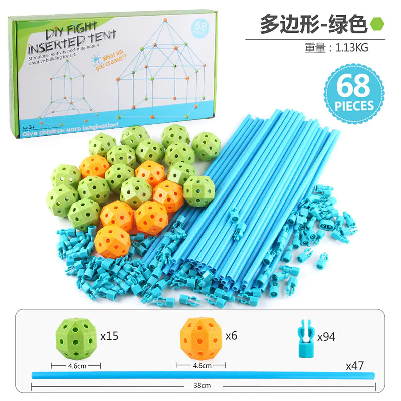 Kids DIY Building Castle Tent Toy with Blocks Game House