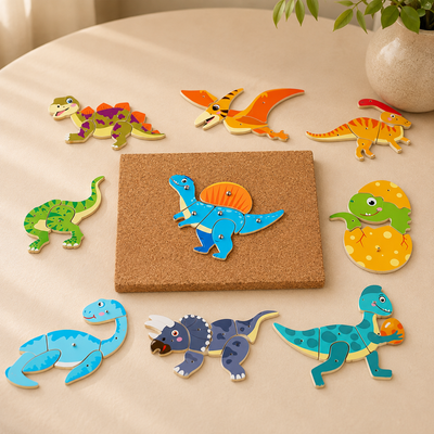 Wooden Hammer & Nail Cork Board Puzzle