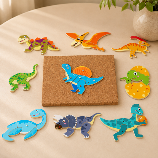 Wooden Hammer & Nail Cork Board Puzzle