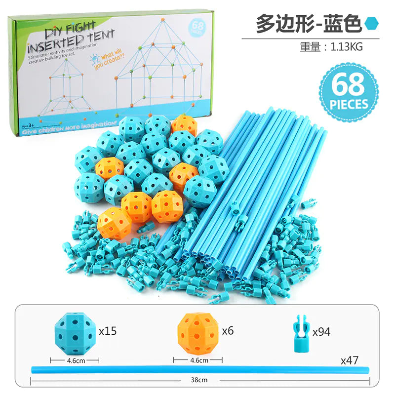 Kids DIY Building Castle Tent Toy with Blocks Game House