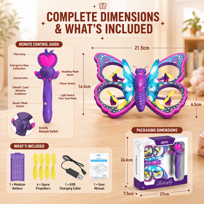Gravity Sensing Butterfly RC Quadcopter