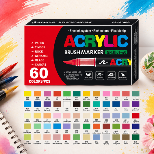 acrylic brush markers, soft brush tip paint pens, paint markers, waterproof markers, canvas paint pens, wood paint markers, rock painting markers, glass paint pens, ceramic paint marker
