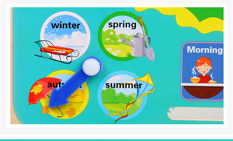7-in-1 Standing Weather Calendar Clock for Kids