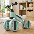 Green baby balance bike, toddler first ride-on toy, no pedal design