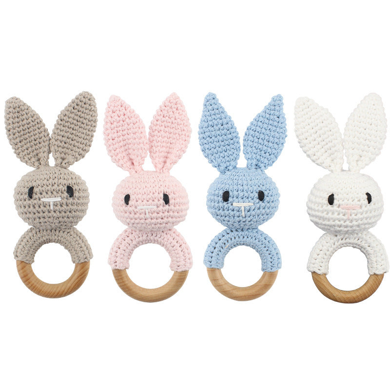 baby shower gift newborn organic, infant rattle teether combo