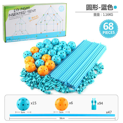 Kids DIY Building Castle Tent Toy with Blocks Game House