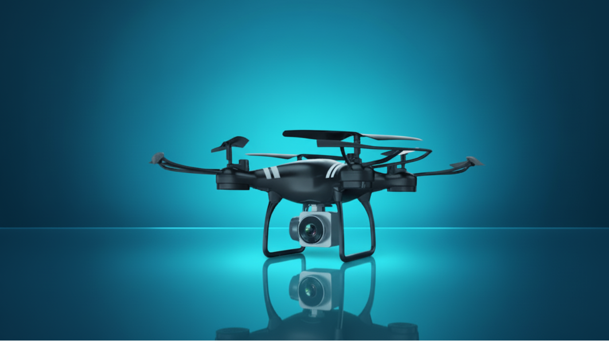 Black drone - Deep Blue to Cyan gradient