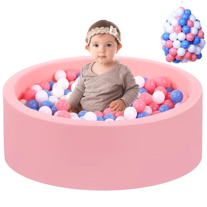 Toddler Foam Ball Pit with 100 Soft Balls