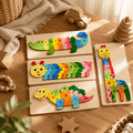 Wooden Animal Number Puzzle Board for Toddlers