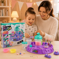 Mother and daughter making slime together with the DIY Crystal Slime Mixer Kit
