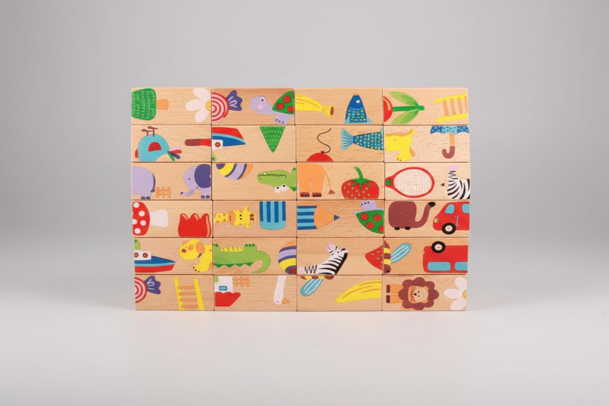 Animal Domino Wooden Puzzle Set