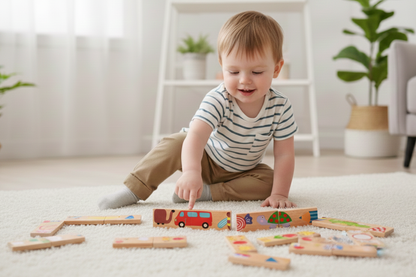 Animal Domino Wooden Puzzle Set