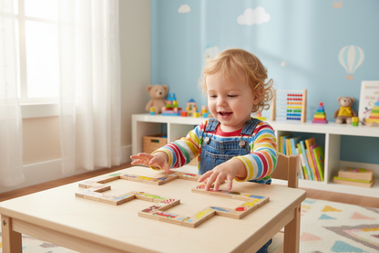 Animal Domino Wooden Puzzle Set