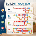 Step by step guide showing how to build layouts with the electronic train magnetic track set