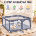 Baby playpen dimensions, 47.2 inch by 47.2 inch by 25 inch play area, perfect size for any room