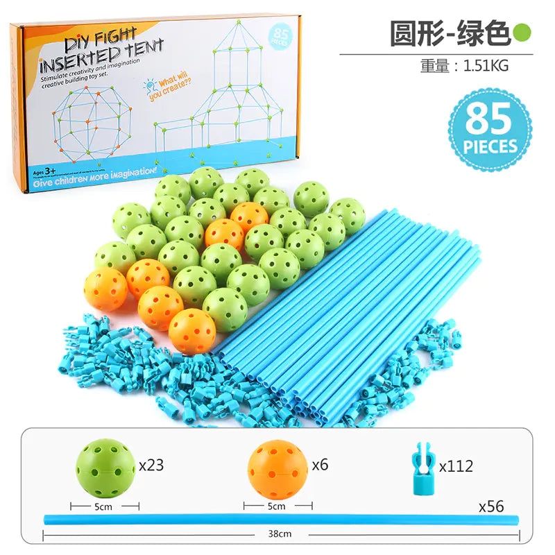 Kids DIY Building Castle Tent Toy with Blocks Game House