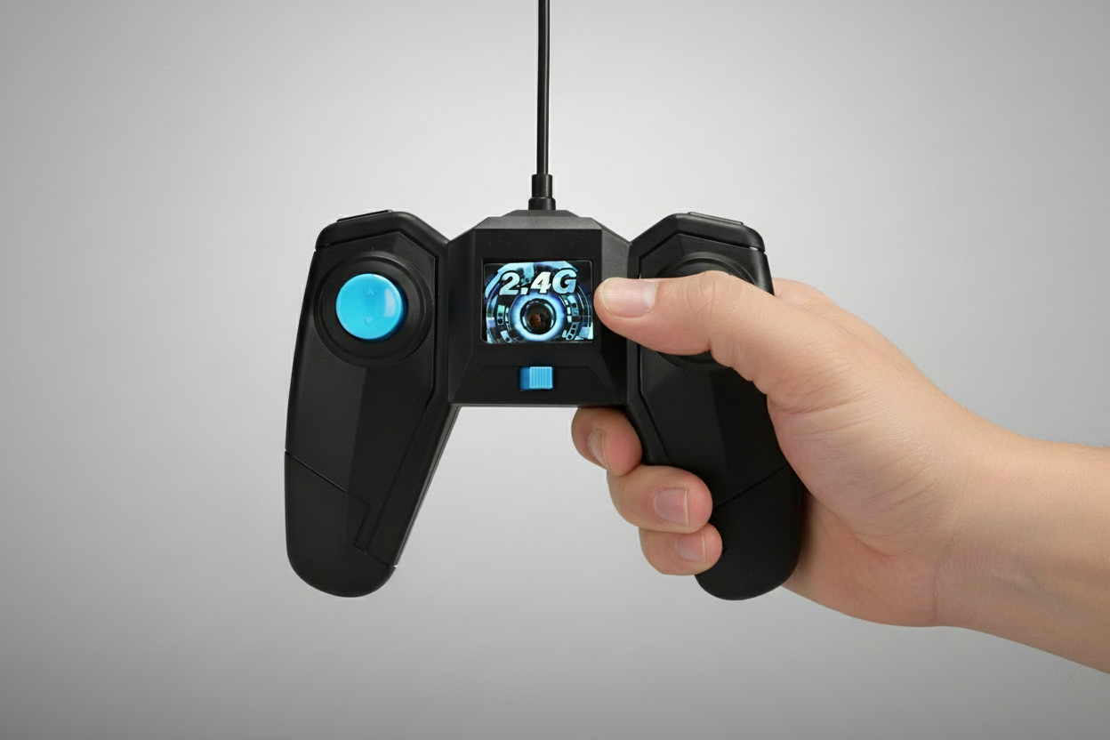 Hand holding 2.4G remote control