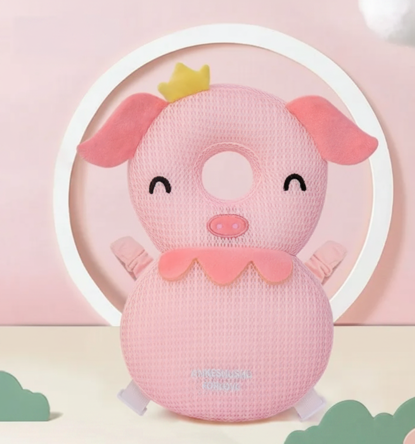SafePad angel character baby head protection backpack pad soft pink breathable mesh newborn safety