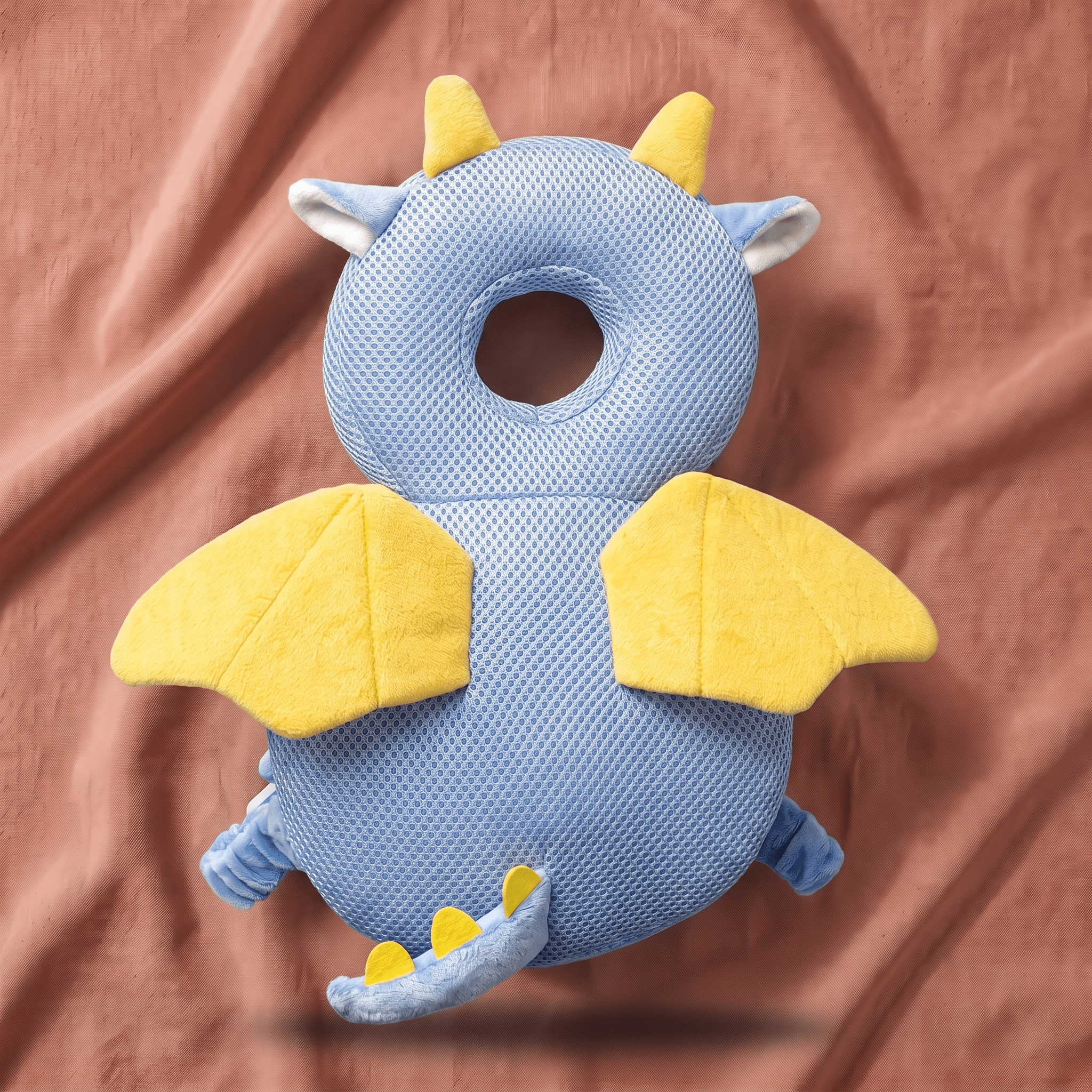 Baby Head Guard Backpack - Mesh Dragon SafePals terracotta studio shot