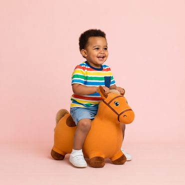 Plush Bouncy Horse – Inflatable Ride On Toy for Toddlers