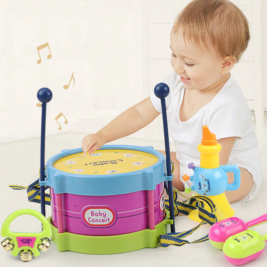 Plastic Tambourine and Percussion Toy Set for Kids