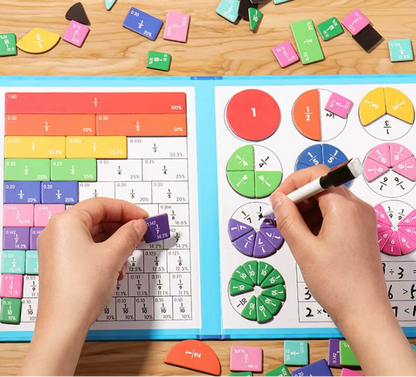 Montessori Magnetic Fraction Puzzle for Kids - math principles learning