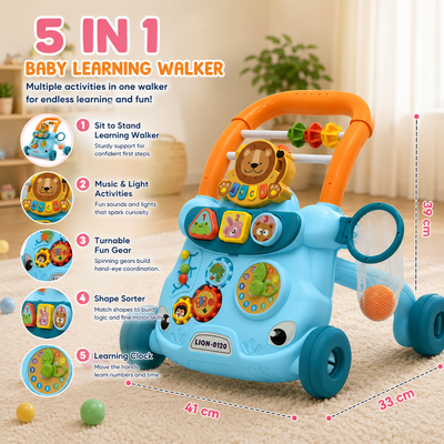 musical baby push walker with activity center