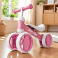 Pink baby balance bike, toddler first ride-on toy