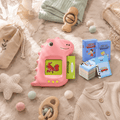 Pink Dinosaur Reader talking flash card toy for toddlers, speech delay support