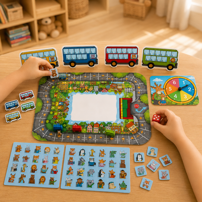 Math Bus Tabletop Game Addition & Subtraction Learning